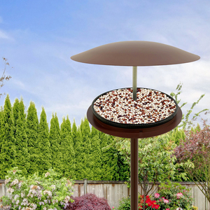 Mangeoire à oiseaux robuste JH-Mech pour l'extérieur, facile à nettoyer, en acier corten, pour oiseaux d'extérieur - Product Image 4