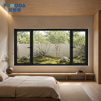 Ventana Corredera de Aluminio de Alta Resistencia para Apartamento de Lujo, Tamaño Personalizado con Marco Delgado Oscuro y Vista Panorámica