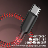 Kabel Pengisian Daya USB A ke Tipe C Berbahan Nilon Kepang Anti Oksidasi dengan Konektor Baja Tahan Karat, Kabel Data Pengisian Cepat