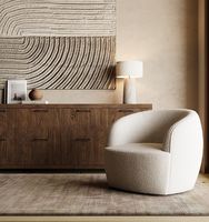 Nouveau Fauteuil Pivotant Moderne Blanc Doux en Tissu Style Nordique pour Salon - Collection 2026 - Vente Flash