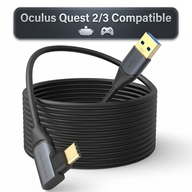 CableCreation Factory Price 90 Degree USB 3.1 Gen1 VR Link Cable Aluminum Shell 5Gbps Data Transfer Cord for for Gaming