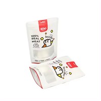 Pochette debout imprimée personnalisée à quantité minimale de commande bas blanc mat avec fermeture éclair et fenêtre emballage de friandises pour chiens sacs en Mylar