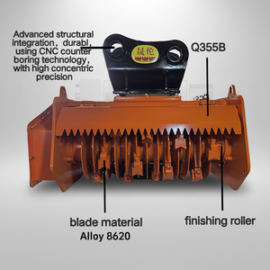 Broyeur forestier haute performance pour excavatrice SLN 5-6 tonnes, puissant pour le broyage d'arbres et de broussailles, haute efficacité opérationnelle, garantie 1 an - Product Image 3