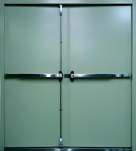 Porte en acier coupe-feu manuelle, style moderne, à <span class=keywords><strong>double</strong></span> battant, en bois massif et fer forgé, étanche, homologuée WH, pour sortie de secours sécurisée - Product Image 2