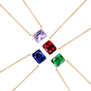 Collane con Ciondolo in Argento 925 per Donna, Gioielli con Zirconi, Pietre Portafortuna Zaffiro, Rubino, Smeraldo - Product Image 3