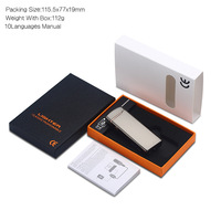 Briquet électrique rechargeable par USB à double arc en métal coupe-vent flamme pour cigarette Design moderne pour cadeaux d'affaires