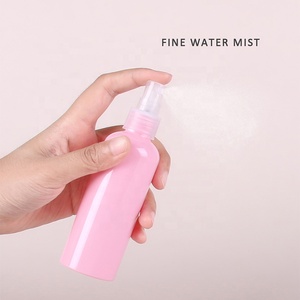 2024 nueva llegada lista para enviar vacía en Stock 100mL botella de spray de PET de hombro redondo botellas de rociador pequeñas de tóner rosa - Product Image 5