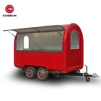 Cogsun Factory Prix de gros Remorque alimentaire ronde pour hamburgers, café et autres aliments, petite charrette alimentaire avec camion de restauration rapide