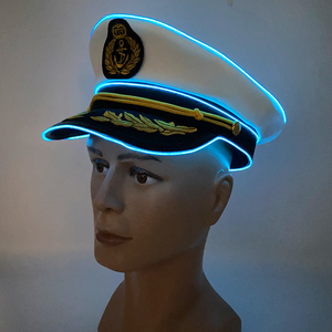 Chapeau De Capitaine Blanc Pour Adulte - Chapeau Militaire Pour Bateau - Chapeau De Capitaine Marin - Casquette Réglable - Bleu Marine
