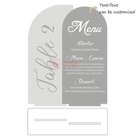Numéros de table de mariage en acrylique avec miroir argenté givré à double arche, décorations de menu, numéros de table pour réception de mariage