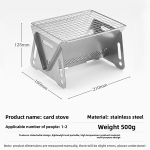Parrilla Portátil para Exteriores Sunsbuild con Estufa de Leña, Malla de Acero Inoxidable Resistente para Acampar y Asar en el Patio - Product Image 4