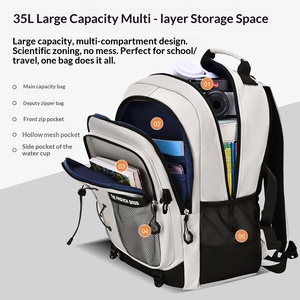 Sac à dos scolaire en nylon tendance pour lycéens, grande capacité, simple et durable - Product Image 3
