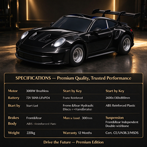 Go Kart Eléctrico Estilo GT3, Precio de Fábrica, 72V, 80km/h, 100km de Autonomía, Retro, para Adultos, Suministro OEM - Product Image 3