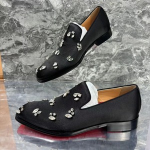 Mocasines Negros de Satén con Pedrería para Hombre 2026, Inspirados en Diseñadores, con Cristales, Sin Cordones, para Vestir, Formales, para Boda - Product Image 1