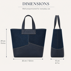 Fashion Denim Tote Bag Women Large Capacity Shoulder Handbag Casual Canvas Style Tote Bag For Work Travel Daily Use - Product Image 3