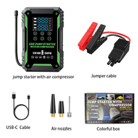 Démarreur de voiture 29600 mWh avec gonfleur de pneus 150 PSI, boîte de démarrage portable, batterie externe avec compresseur d'air