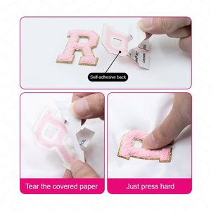 Stock with Self Adhesive Chenille Embroidery Sequins in Multiple Colours Single Layer Chenille Letter Patches for Clothes <b>Hats</b> - Product Image 4