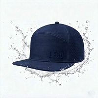 Gorra de Béisbol Unisex de 6 Paneles de Poliéster y PVC Perforado, Estructurada, Impermeable, Moderna, Transpirable, con Logotipo Bordado, para Golf