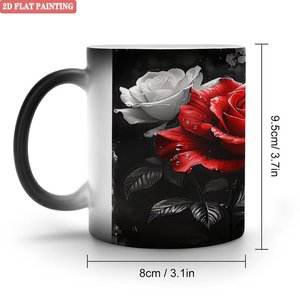 Tasse à sublimation artisanale thermosensible en céramique noire givrée 11oz, vierge pour DIY - Product Image 1