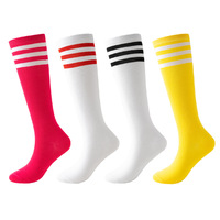 Chaussettes montantes rayées personnalisées pour hommes et femmes, faible MOQ, style rétro, athlétiques, au-dessus du mollet, OEM ODM, couleurs personnalisées