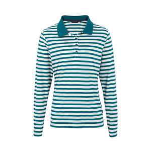 <span class=keywords><strong>Polo</strong></span> da Donna a <span class=keywords><strong>Maniche</strong></span> <span class=keywords><strong>Lunghe</strong></span> in Cotone Traspirante a Righe, Vestibilità Comoda, Versatile, Casual, Professionale, con Logo Personalizzabile - Product Image 1
