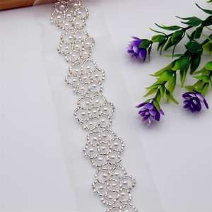 Bufanda DE BODA caliente Lentejuelas con cuentas Accesorios de ropa Bolsa Zapatos Accesorios Vestido Borde floral Bordado Malla Encaje - Product Image 3