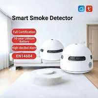 Detector de Humo Zigbee con Botón Silenciador, Detector de Humo y Alarma contra Incendios con Batería de Larga Duración, Alarma con Notificación en la Aplicación Tuya