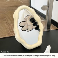 Miroir de maquillage de table en forme de nuage à bords ondulés, blanc crème, irrégulier, pour coiffeuse, chambre à coucher, décoration intérieure, vente en gros