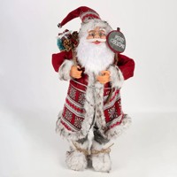 100 pièces MOQ, poupée en peluche de Noël écologique, taille personnalisée, logo, étiquette de marque, jouet en peluche interactif Père Noël