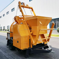 Bétonnière mobile avec pompe 30m³/h, machine de pompage hydraulique pour projets de construction