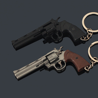 1:3 Python 357 Revolver Noir 70mm Jouet Pistolet Porte-clés Pas Cher Réaliste 7Cm Métal Pistolet Forme Porte-clés Assemblage Python 357