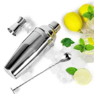 Premium Stainless Steel 3-Piece Bar Tool Kit for Crafting Cocktails at Home or Commercial Use Professional Cocktail Shaker Set