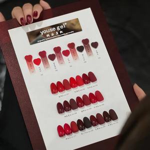 <span class=keywords><strong>Gel</strong></span> esmaltado de ojo de gato astillado rojo Burdeos de 10 colores 2025 nuevo producto pequeño conjunto de tienda de uñas SISTEMA DE Color común - Product Image 3