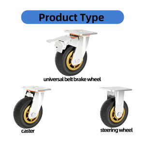 Roda Giratória de 4/5/6/8 Polegadas com Freio Roda de Borracha Elástica Roda Silenciosa Roda de Castor para Direção Superior - Product Image 5