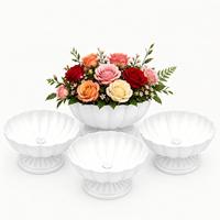 Plateau à fruits vintage doré, pot de fleurs doré, centre de table de banquet, vase en fer forgé, arrangement floral pour événement ou fête