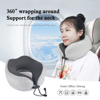 Oreiller de cou de luxe compact et léger à emballage rapide oreiller en mousse à mémoire de forme de voyage pour le camping coussin de repos de sommeil