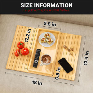 WDF Nouveauté Plateau de canapé personnalisé avec porte-gobelet, plateau de bras, sous-verre de canapé, plateau de canapé pliable en bois de bambou pour salon - Product Image 2