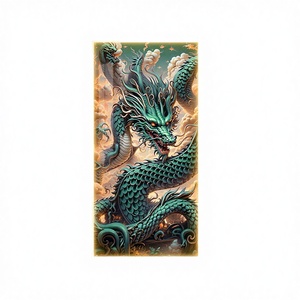Decoración de Entrada al por Mayor de Fábrica, Cuadros de Aluminio con Imágenes HD, Arte de Pared con Marco de Lienzo LED de Dragón de Lujo - Product Image 3