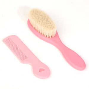 Peigne pour bébé nouveau-né pour nettoyer le cuir chevelu et brosse en <span class=keywords><strong>laine</strong></span> pour ensemble de bain - Product Image 1