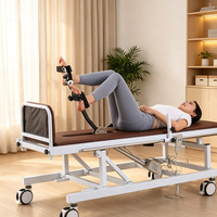 Table d'inclinaison électrique de rééducation pour hémiplégie et paralysie cérébrale, avec matelas marron, pour entraînement vertical