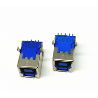 Conectores Usb Mini, conector hembra Micro usb 3,0, 9 pines, tipo de ángulo