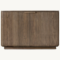 Buffet à double porte en bois massif de style américain vintage Rhoohill, meuble de luxe en bois antique pour salle à manger