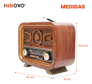 Eletree MD-1301BT Meier Retro bảng có thể sạc lại đài phát thanh BT Loa <span class=keywords><strong>Radio</strong></span> Plug-in tường với núm xoay tuyệt vời cho nhà - Product Image 3