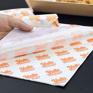Eco Friendly Custom Logo Printing Food Wrapping <b>Paper</b> Wax/PE Coated <b>Greaseproof</b> <b>Paper</b> for Burger Sandwich Bread Food Packaging - Product Image 2