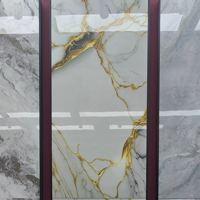 Azulejo de Porcelanato Dorado de 60x120cm, Acabado Pulido, Aspecto Mármol, para Paredes, Precio Bajo, Alta Calidad, Fácil de Instalar