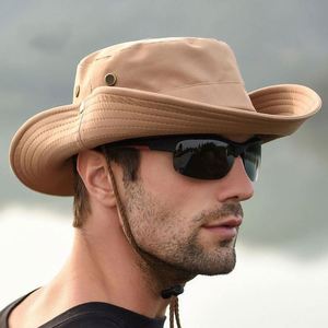 Wholesale Unisex Boonie Bucket <b>Hats</b> With String Wide Brim Hiking Fishing Uv Protection Safari Sun <b>Hat</b> Promotion Gift - Product Image 3