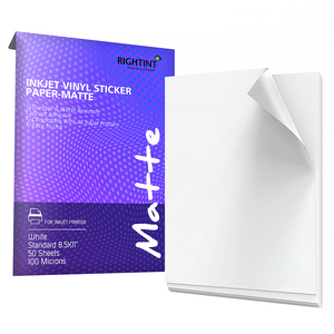 50% बंद सबसे अच्छा बिक्री vinyl स्टीकर कागज मैट 210X297mm <span class=keywords><strong>a4</strong></span> आकार vinyl स्टीकर कागज inkjet