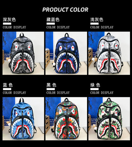 Nouveau style 2026 – Sac à bandoulière multifonctionnel grande capacité Wacky Shark, version coréenne, tendance mode étudiante pour hommes et femmes - Product Image 5