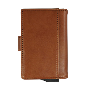 Tarjetero CardHoda de Cuero Genuino con Bloqueo RFID, Cartera Corta Minimalista Unisex con Cierre de Hebilla, Color Marrón - Product Image 4