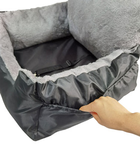 Asiento de coche suave para perros pequeños, cama de viaje para el hogar, totalmente desmontable y lavable, elevador para gatos con bolsillo de almacenamiento - Product Image 3